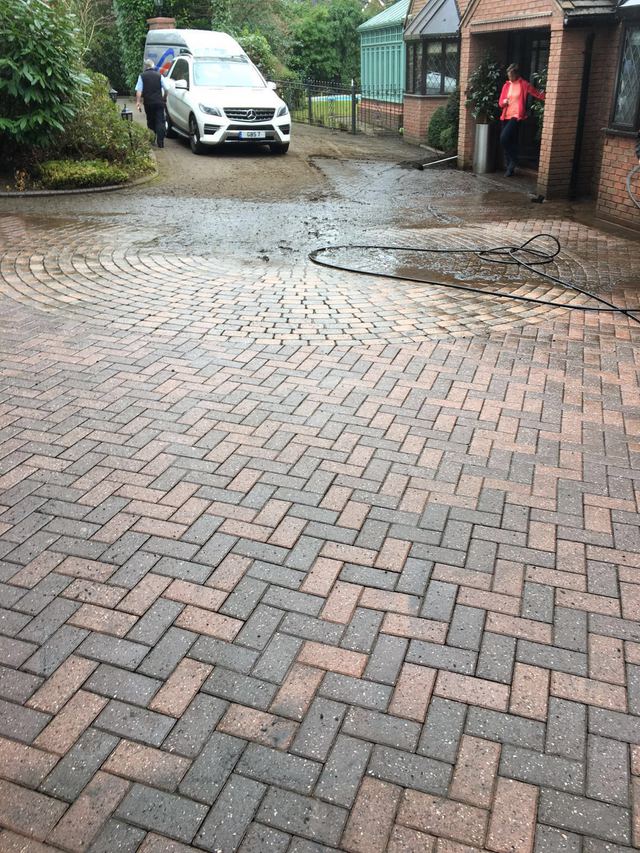 Patio and driveway cleaning services with power wash in Aldridge Walsall